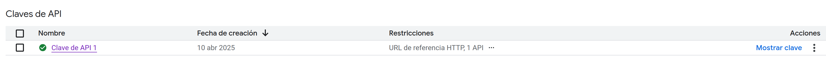 clave api